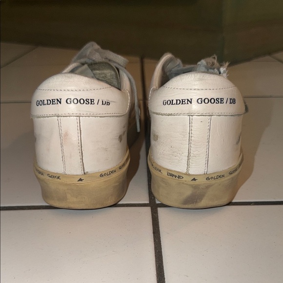  platform White Leather Sneakers with Gold Star